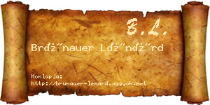 Brünauer Lénárd névjegykártya